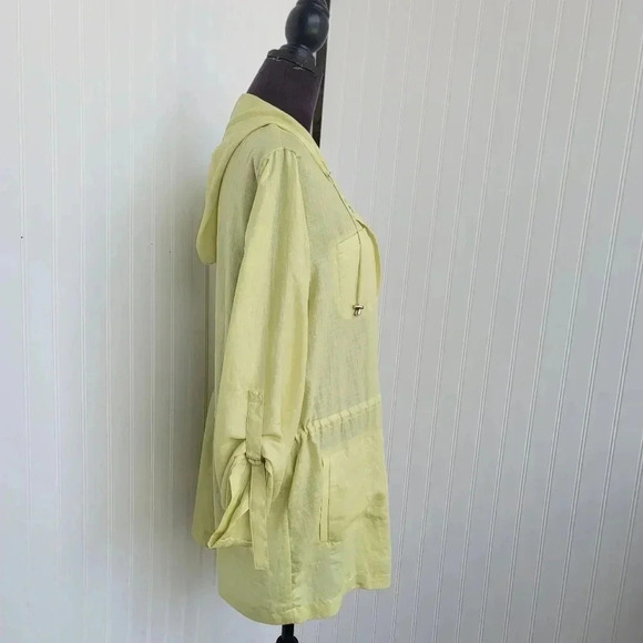 CHICO’s MEREDITH Soft Lime ¾ Sleeves Lighweight Top Shirt Jacket Size L (3) - Picture 4 of 7
